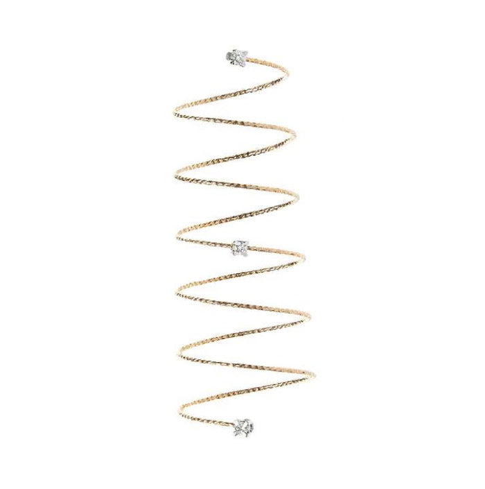 Anello Magic Wire Tristar Spirale in Oro 18Kt e Diamanti Ref. 45-AS-GD-01
