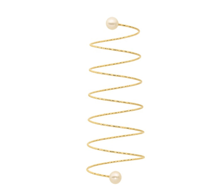 Anello Magic Wire Neve Spirale in Oro e perle 18Kt Ref. 32-AS-GPB-01