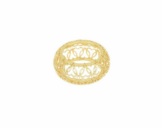 Anello cuori a fascia traforata Maman et Sophie giallo ref. anmamgi
