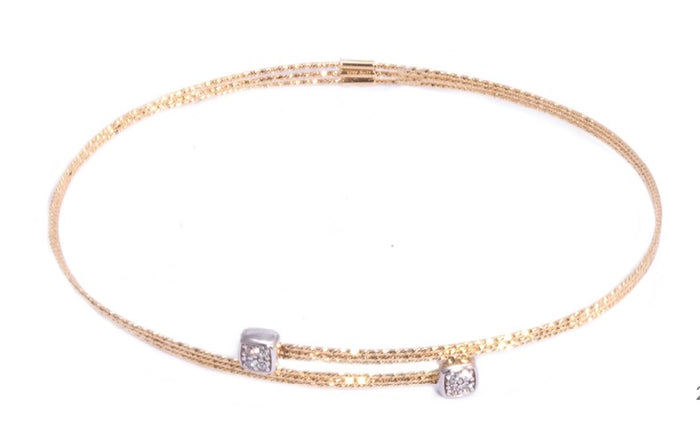 Bracciale Magic Wire in Oro 18 Kt e Diamanti MUSA Ref. 266 Square pavè