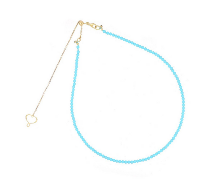 Collana donna Maman et Sophie Logo con pietre di turchese di 2,5 mm GHISF2TU