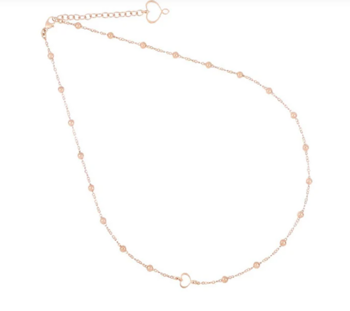 Collana girocollo Maman et Sophie argento rosa con pallini GCPPTAL