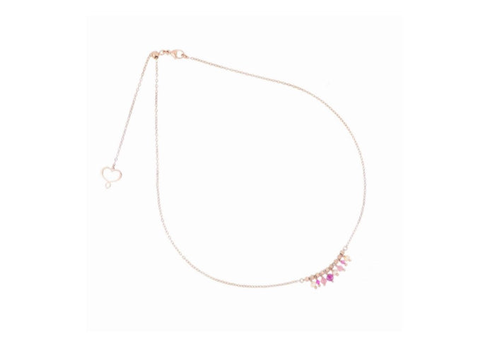 GIROCOLLO PIETRE ROSA MAMAN ET SOPHIE IN ARGENTO GHSSAAPR