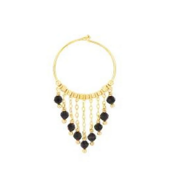 Orecchini cerchio Maman et Sophie in argento spinelli neri ORISF2SPCT