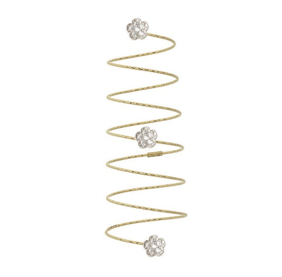 Anello a spirale Magic Wire Flower in Oro 18Kt e Diamanti Ref. Spirale 175