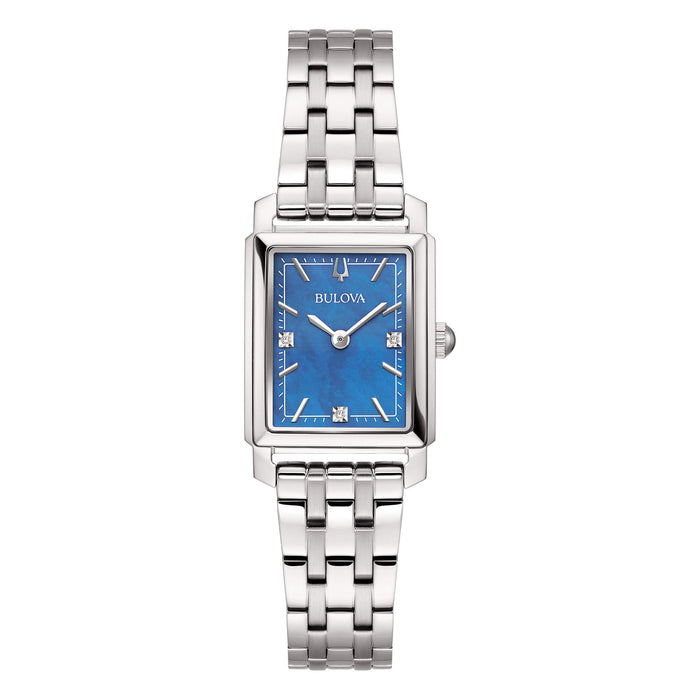 Orologio Donna Bulova Diamanti Sutton Tank Madreperla Blu Ref. 96P245