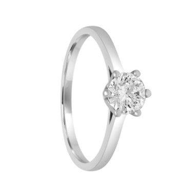 Alfieri & St. John anello Solitario in oro bianco e Diamanti 027990036875
