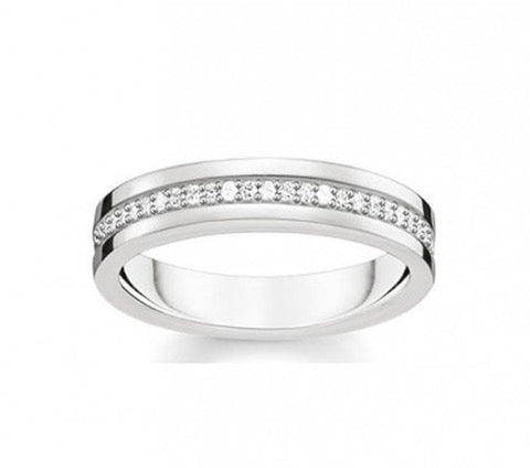 Anello con fascia di zirconi Thomas Sabo