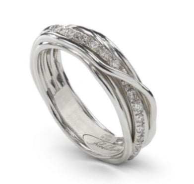 ANELLO FILODELLAVITA CLASSIC, 7 FILI IN ARGENTO 925 E DIAMANTI BIANCHI AN7ABT