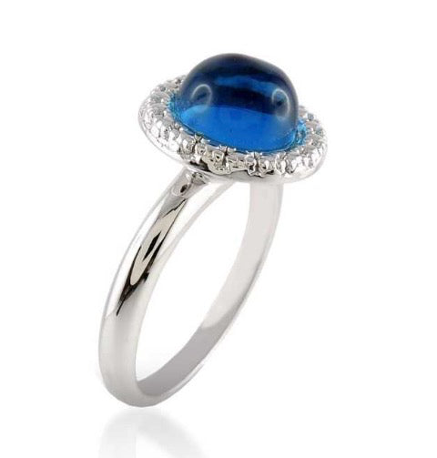Anello Madi Laguna Goccia con Quarzo Idrotermale Azzurro 38940
