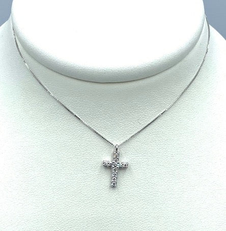 Collana con croce pendente in Oro 18kt e Diamanti 27385