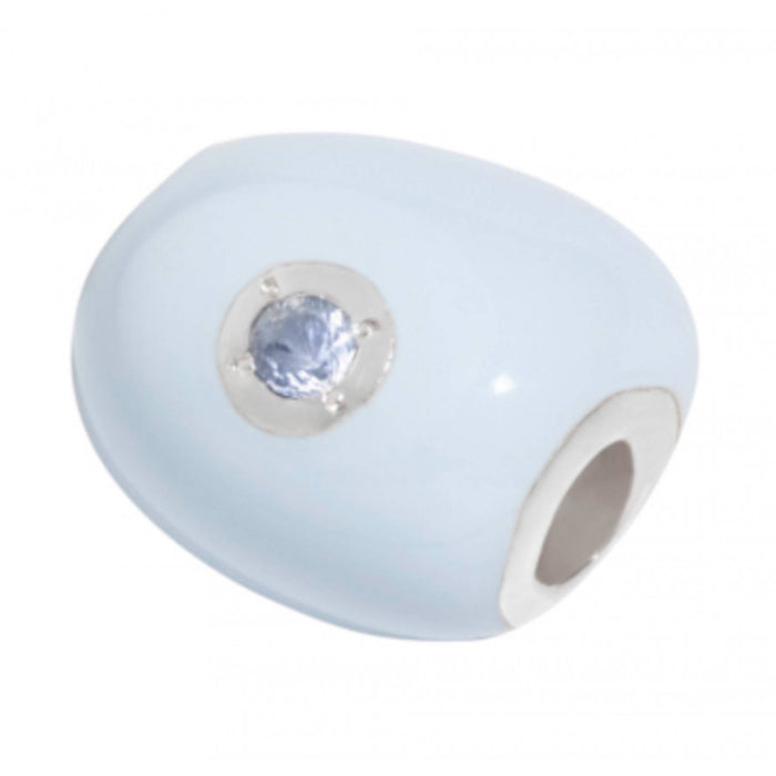 Queriot Civita Sasso grande in argento con smalto azzurro e diamante