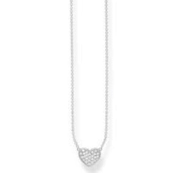 Thomas Sabo Collana argento con cuore di pavè di zirconi