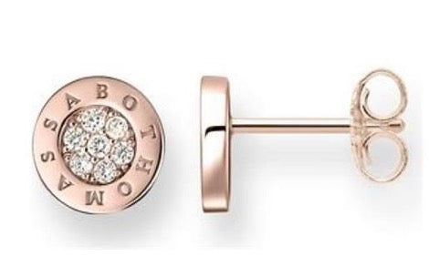 Orecchini tondi Thomas Sabo in argento rosa