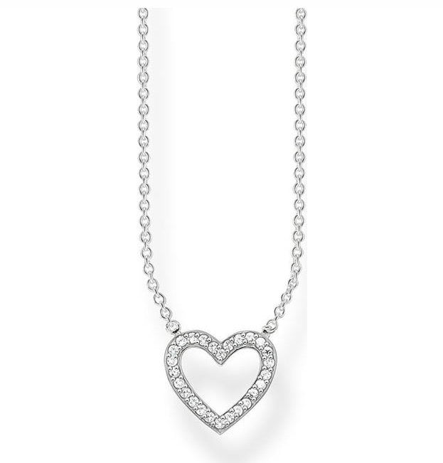 Thomas Sabo Collana argento con cuore di pavè di zirconi