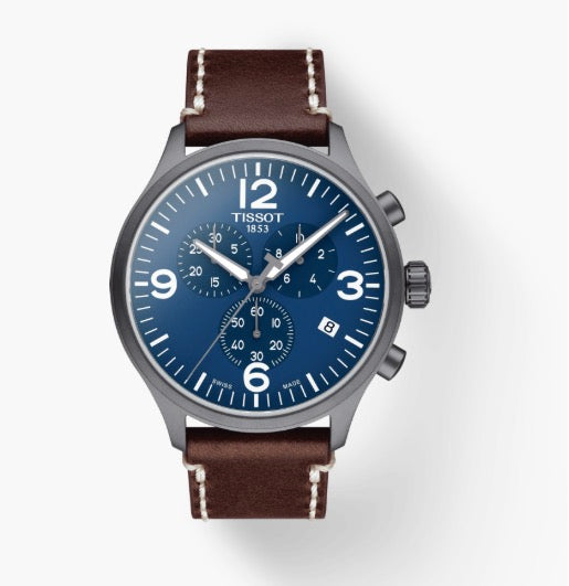 Orologio Tissot pelle cuoio Chrono XL Blu T116.617.36.047.00