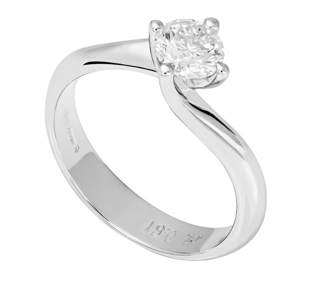 Anello solitario Valentino WDG in oro 18 ct. con diamante centrale 0,32 ct. AB1625