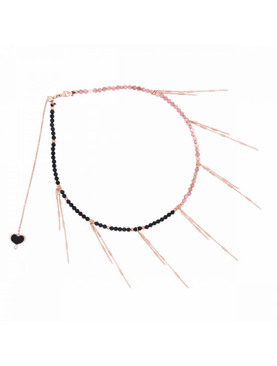 COLLANA GIROCOLLO CHOCKER CON PIETRE DI SPINELLO, RODOCROSITE E CATENE Maman et Sophie Ref. GHWICSPRO