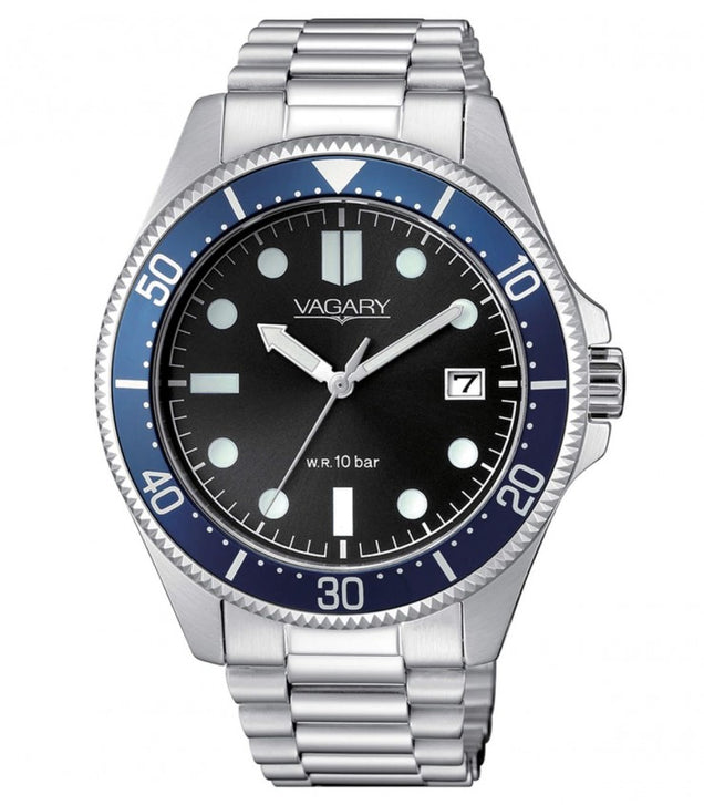 Orologio Solo Tempo Vagary By Citizen Aqua39 Nero blu VD5-112-55