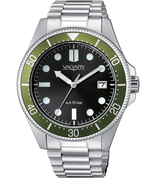 Orologio Solo Tempo Vagary By Citizen Aqua39 Nero Verde VD5-112-53