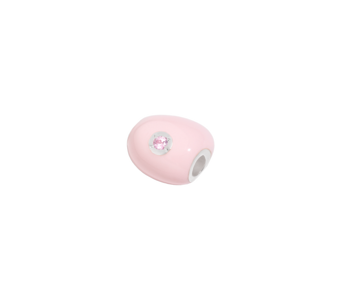Queriot Civita Sasso grande in argento con smalto rosa e zaffiro rosa