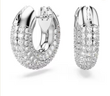 Orecchini Swarovski a cerchio Dextera Piccoli, Bianchi, Placcato rodio Ref. 5618306