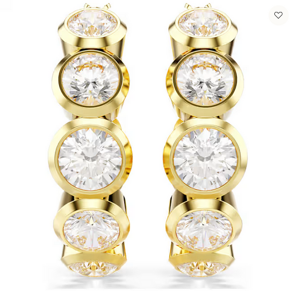 Orecchini Swarovski a cerchio Imber Taglio Round, Bianchi, Placcato color oro Ref. 5711483