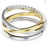 Anello Swarovski Hyperbola Taglio misto, Bianco, Mix di finiture Ref. 5714163