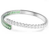 Bracciale Swarovski rigido Matrix Taglio misto, Verde, Placcato rodio Ref. 5722461