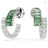 Orecchini a cerchio Matrix Taglio misto, Verdi, Placcato rodio Ref. 5732264