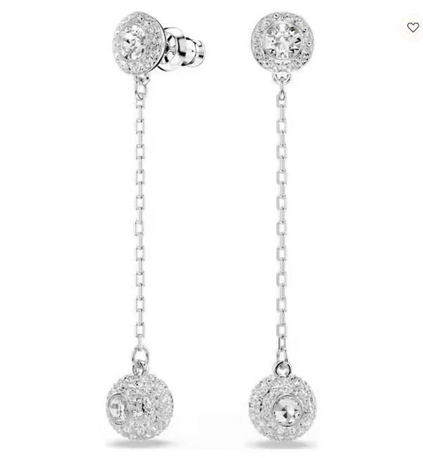 Orecchini a lobo pendenti Una Angelic Taglio Round, Bianchi, Placcato rodio REf.5732273