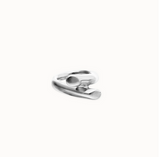 Anello UNOde50 in argento 925 placcato con due forme organiche intrecciate Ref. ANI0861MTL