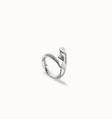 Anello UNOde50 in argento 925 placcato con due forme organiche intrecciate Ref. ANI0861MTL