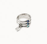 Anello UNOde50 triplo placcato argento Sterling con cristalli blu Ref. ANI0678AZUMTL