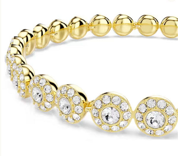 Bracciale Swarovski Braccialetto Una Angelic Taglio Round Bianco Placcato color oro Ref. 5749386