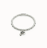 Bracciale UNOde50 a sfere placcate argento Sterling con cuore con cristallo nero Ref.PUL2514N
