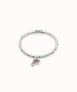 Bracciale UNOde50 a sfere placcate argento Sterling con cuore con cristallo rosa Ref. PUL2514R