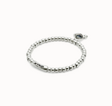 Bracciale UNOde50 a sfere placcate argento Sterling con cuore con cristallo nero Ref.PUL2514N