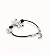 Bracciale UNOde50 di cuoio con libellula placcato argento sterling Ref. PUL2479