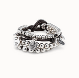 Bracciale UNOde50 di cuoio e placcato argento Sterling Ref. PUL0524