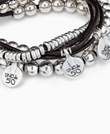 Bracciale UNOde50 di cuoio e placcato argento Sterling Ref. PUL0524