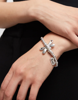 Bracciale UNOde50 elastico con libellula placcato argento sterling Ref. PUL2476