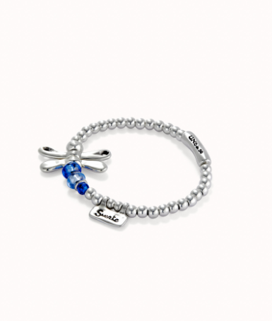 Bracciale UNOde50 elastico con libellula placcato argento sterling Ref. PUL2475