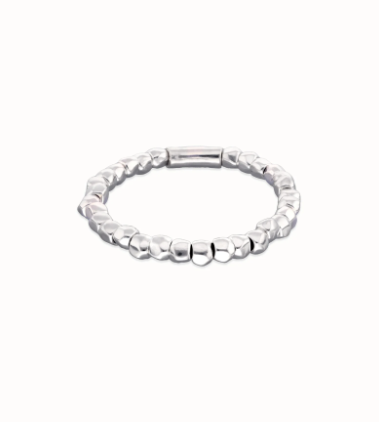Bracciale UNOde50 elastico con perline placcate argento Ref.PUL2591