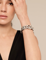 Bracciale UNOde50 largo di cuoio placcato argento Sterling Ref. PUL1861
