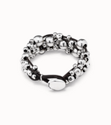 Bracciale UNOde50 largo di cuoio placcato argento Sterling Ref. PUL1861