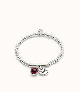 Bracciale UNOde50 placcato argento Sterling con cristallo di Murano e parola Suerte Ref. PUL2536