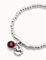 Bracciale UNOde50 placcato argento Sterling con cristallo di Murano e parola Suerte Ref. PUL2536