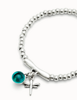 Bracciale UNOde50 placcato argento Sterling con cristallo di Murano e libellula Ref.PUL2535