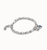Bracciale UNOde50 placcato argento Sterling con perla e cristallo blu Ref. PUL2376